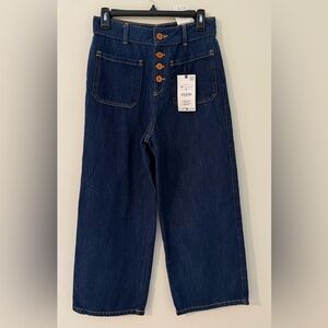 NWT Zara High Waist Denim Culotte Sz 6